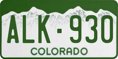 CO license plate ALK930
