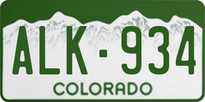 CO license plate ALK934