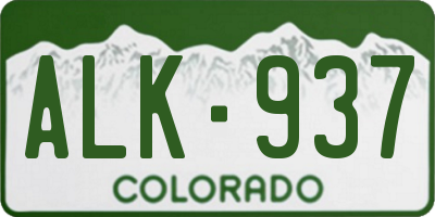 CO license plate ALK937