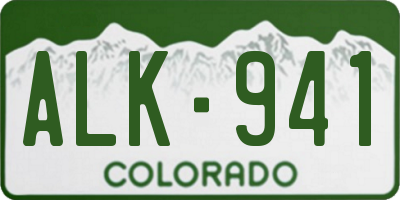 CO license plate ALK941