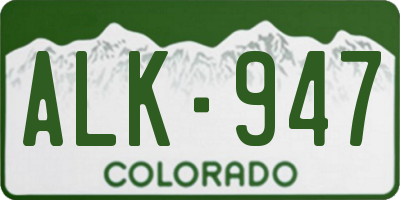 CO license plate ALK947