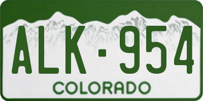 CO license plate ALK954