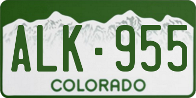 CO license plate ALK955