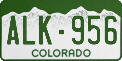 CO license plate ALK956