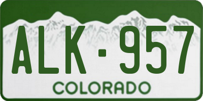 CO license plate ALK957