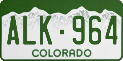 CO license plate ALK964