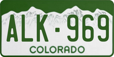CO license plate ALK969
