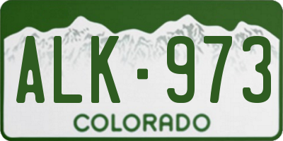 CO license plate ALK973
