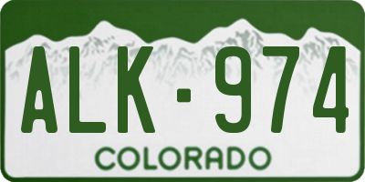 CO license plate ALK974
