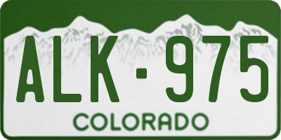 CO license plate ALK975