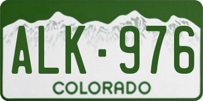 CO license plate ALK976