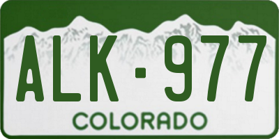 CO license plate ALK977