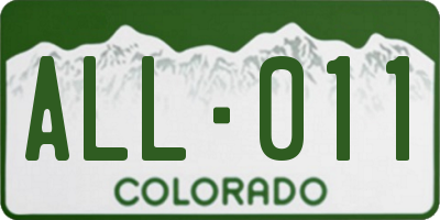 CO license plate ALL011