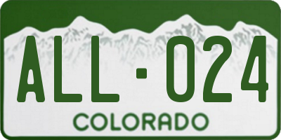 CO license plate ALL024