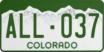 CO license plate ALL037