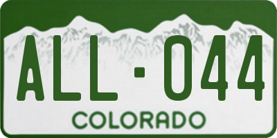 CO license plate ALL044