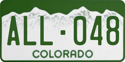 CO license plate ALL048