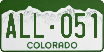 CO license plate ALL051