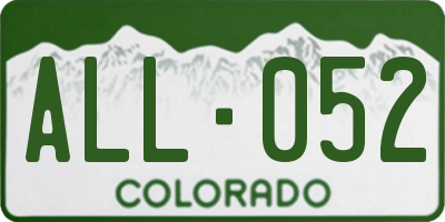 CO license plate ALL052