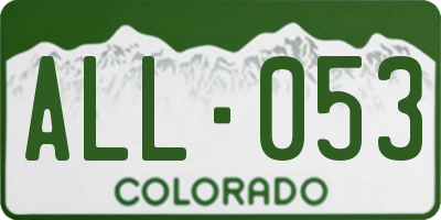 CO license plate ALL053