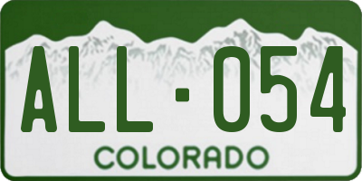 CO license plate ALL054