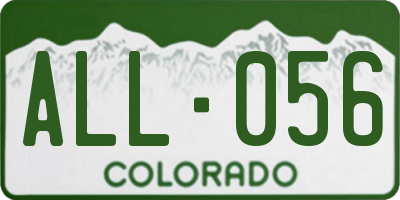 CO license plate ALL056