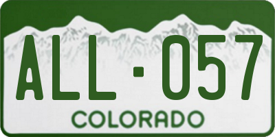 CO license plate ALL057