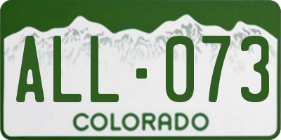 CO license plate ALL073