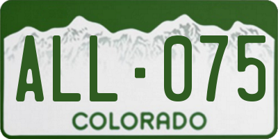 CO license plate ALL075