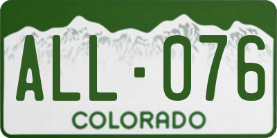 CO license plate ALL076
