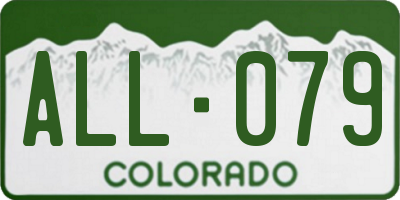 CO license plate ALL079