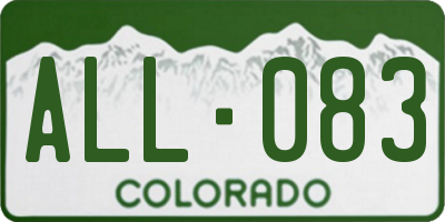 CO license plate ALL083