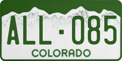 CO license plate ALL085