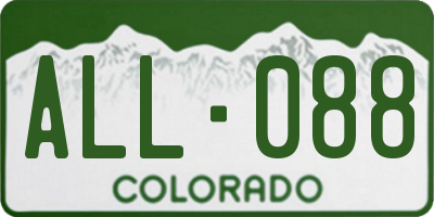 CO license plate ALL088