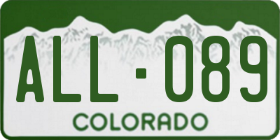 CO license plate ALL089