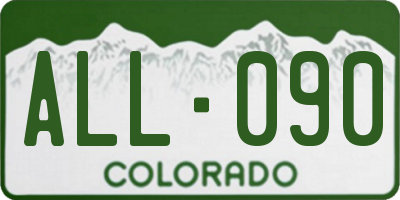 CO license plate ALL090