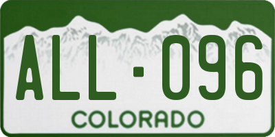 CO license plate ALL096