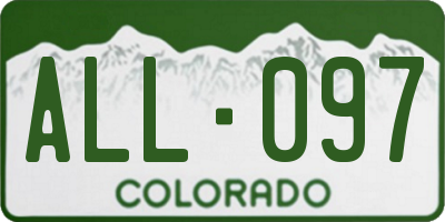 CO license plate ALL097