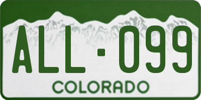CO license plate ALL099