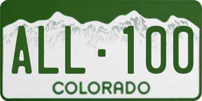 CO license plate ALL100