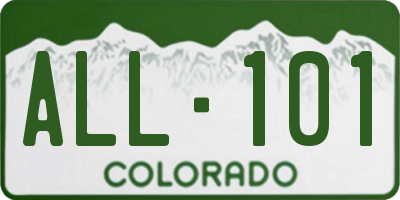 CO license plate ALL101