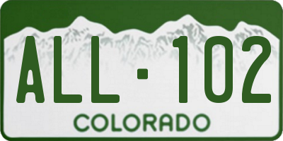 CO license plate ALL102
