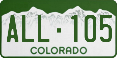CO license plate ALL105