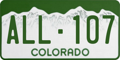 CO license plate ALL107