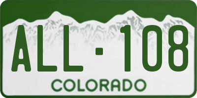 CO license plate ALL108