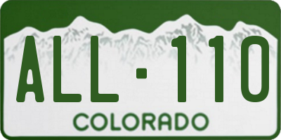 CO license plate ALL110