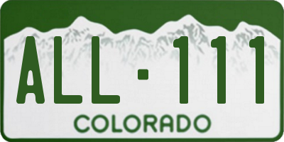 CO license plate ALL111