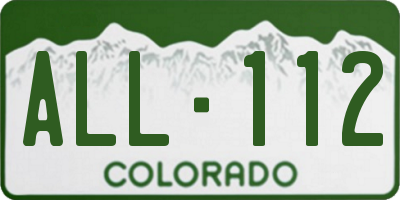 CO license plate ALL112