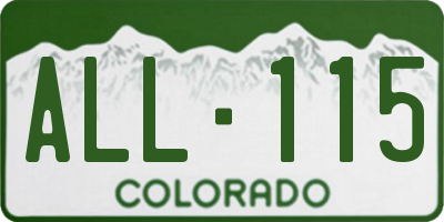 CO license plate ALL115