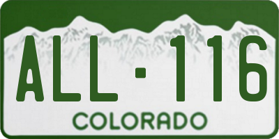 CO license plate ALL116